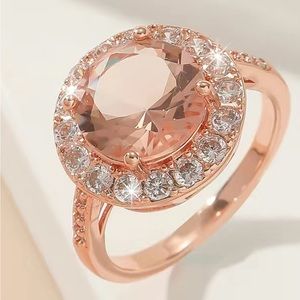 18k Gold plated zircon ring. NWOT. Size 7 & 8 available